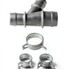 X AUTOHAUX Radiator Hose Connector Silver NPT 0.72 Thread for Cadillac-3