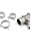 X AUTOHAUX Radiator Hose Connector Silver NPT 0.72 Thread for Cadillac-4