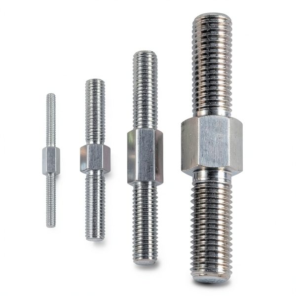 M14 x 50mm 2mm Pitch Hex Head Double End Studs Rods 304 Stainless-2
