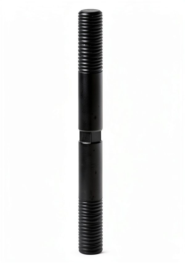 Dbl Thd Stud 3/8-16x3 1/2 OAL PK2, Black Oxide Steel Threaded Stud-0