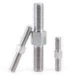 M12 x 80mm 1.75mm Pitch Hex Head Double End Studs Rods 304 Stainless-0